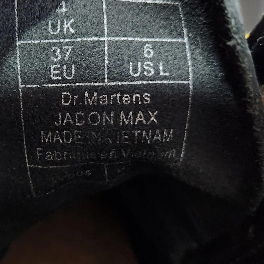 Dr. Martens Black and Gold Combat Boots - Picture 7 of 7